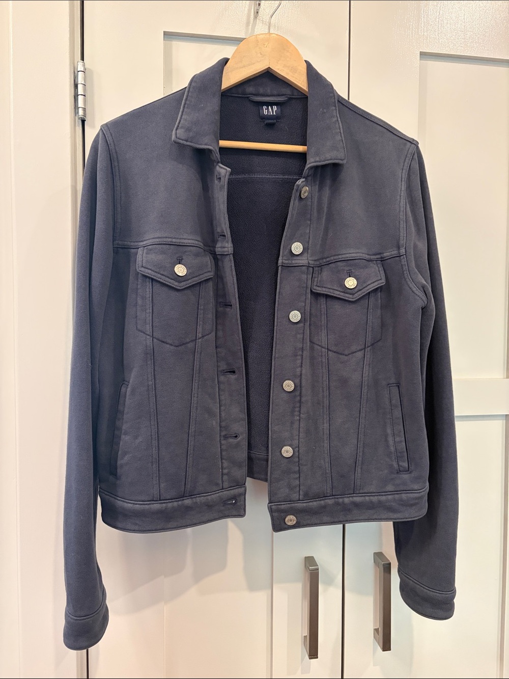 GAP “Washed” Navy Sweatsuiting Jacket